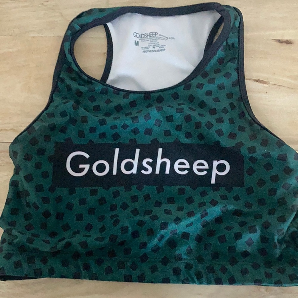 Gold sheep sports bra